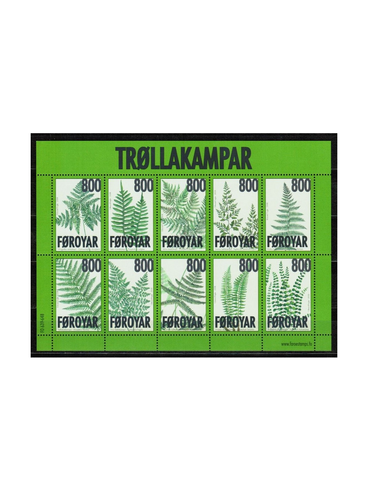 FAEROER 2008 Flora, Felci 1 BF MNH**