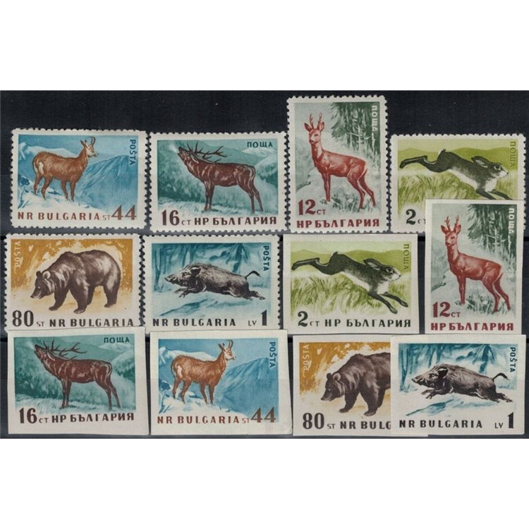 BULGARIA 1958 Fauna, animali della foresta 12v MNH**