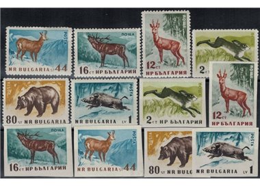 BULGARIA 1958 Fauna, animali della foresta 12v MNH**