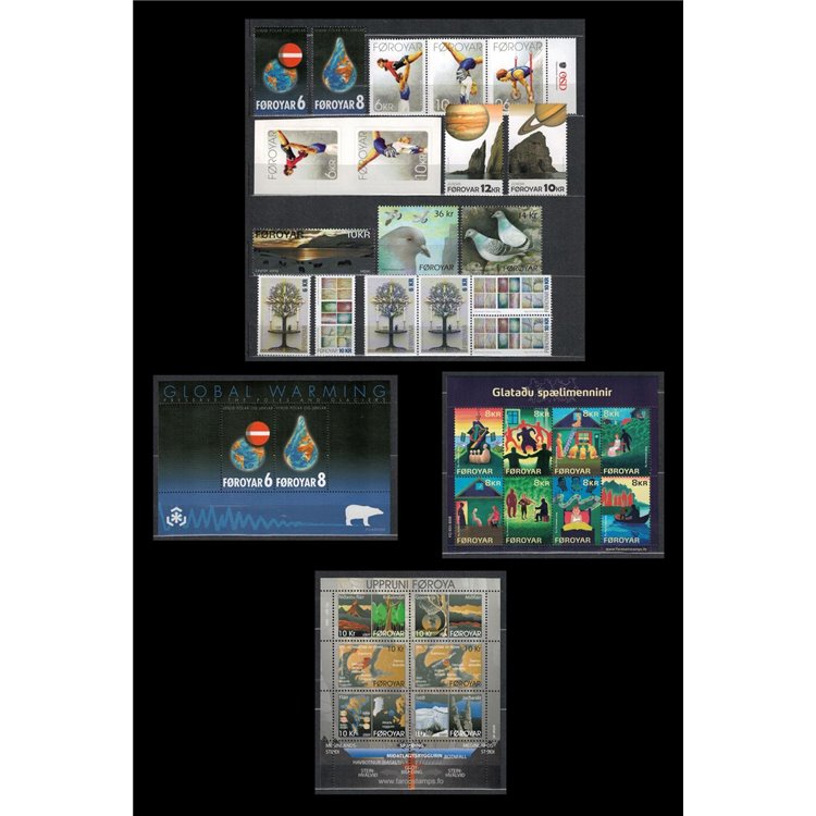 FAEROER 2009 Annata completa 18v + 3 BF MNH**