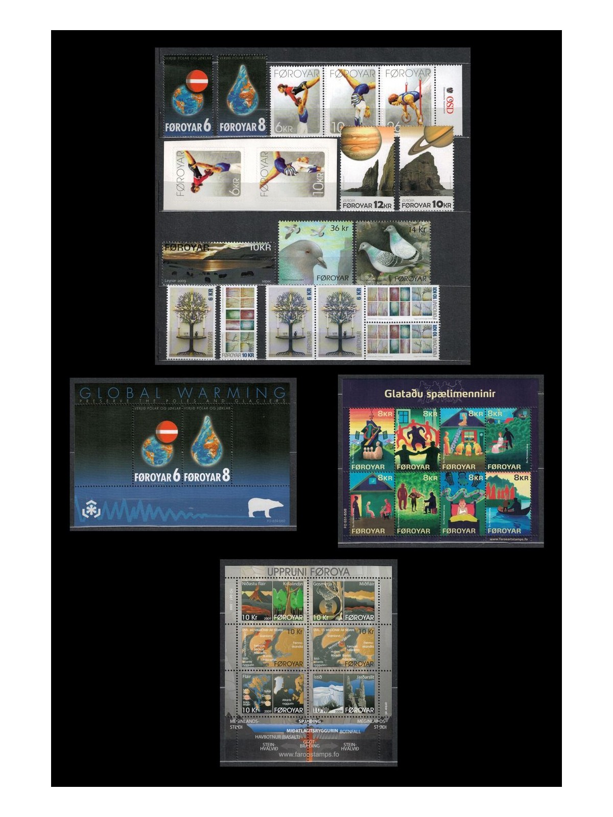 FAEROER 2009 Annata completa 18v + 3 BF MNH**