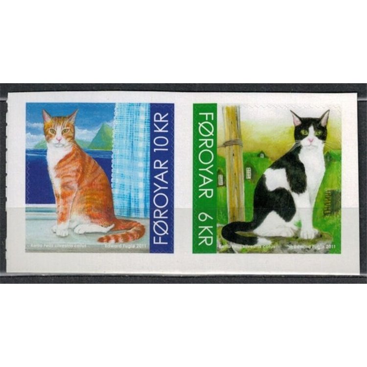 FAEROER 2011 Gatti 2v adesivi MNH**