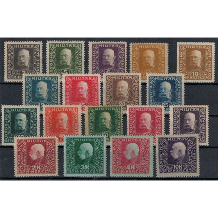 BOSNIA ERZEGOVINA 1916-17 Posta militare 18v MH*