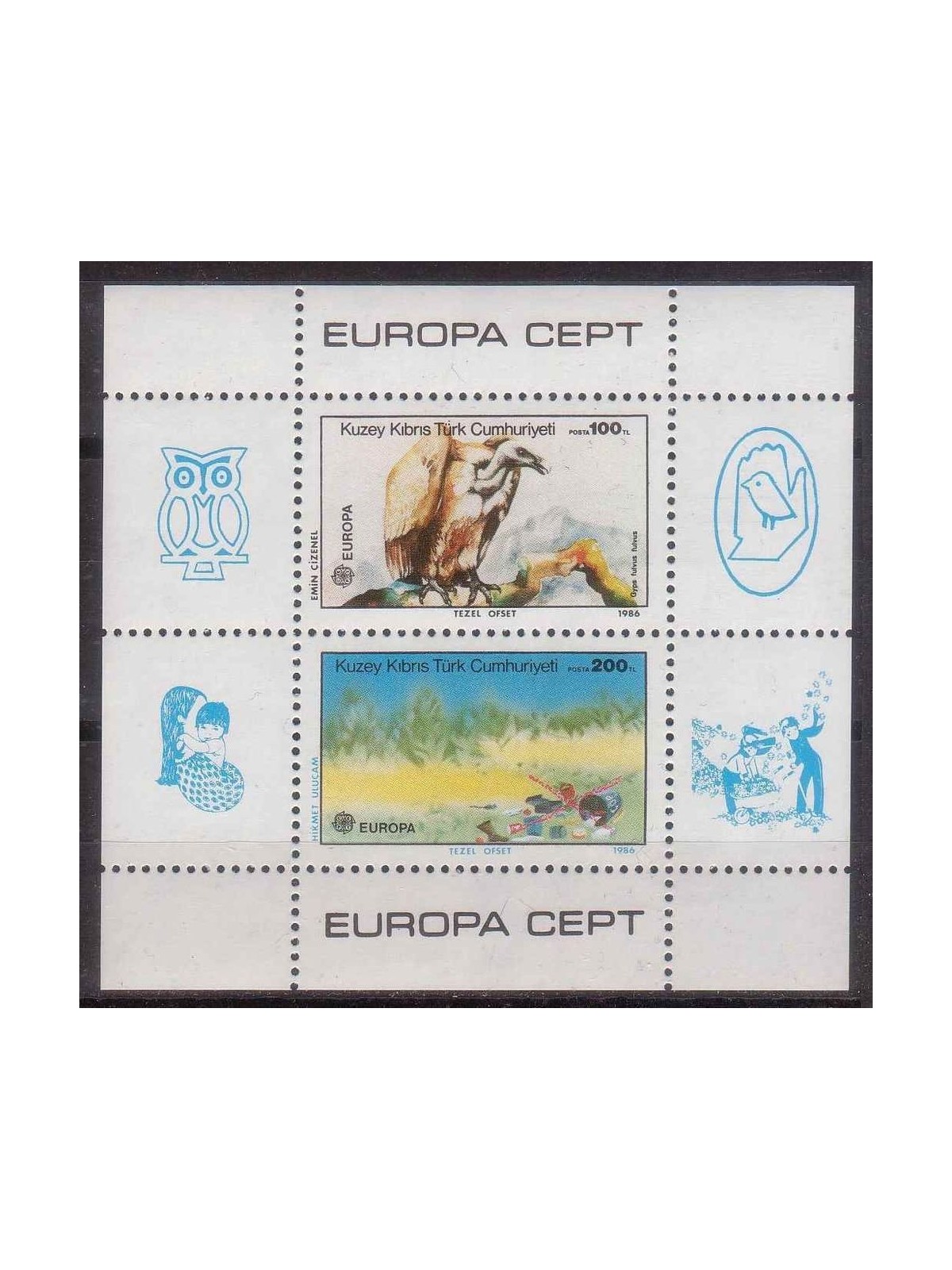 CIPRO DEL NORD 1986 Europa BF MNH**