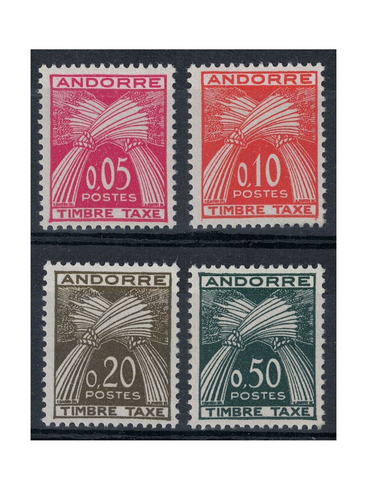 FRENCH ANDORRA 1961 Postmark 4v MNH**