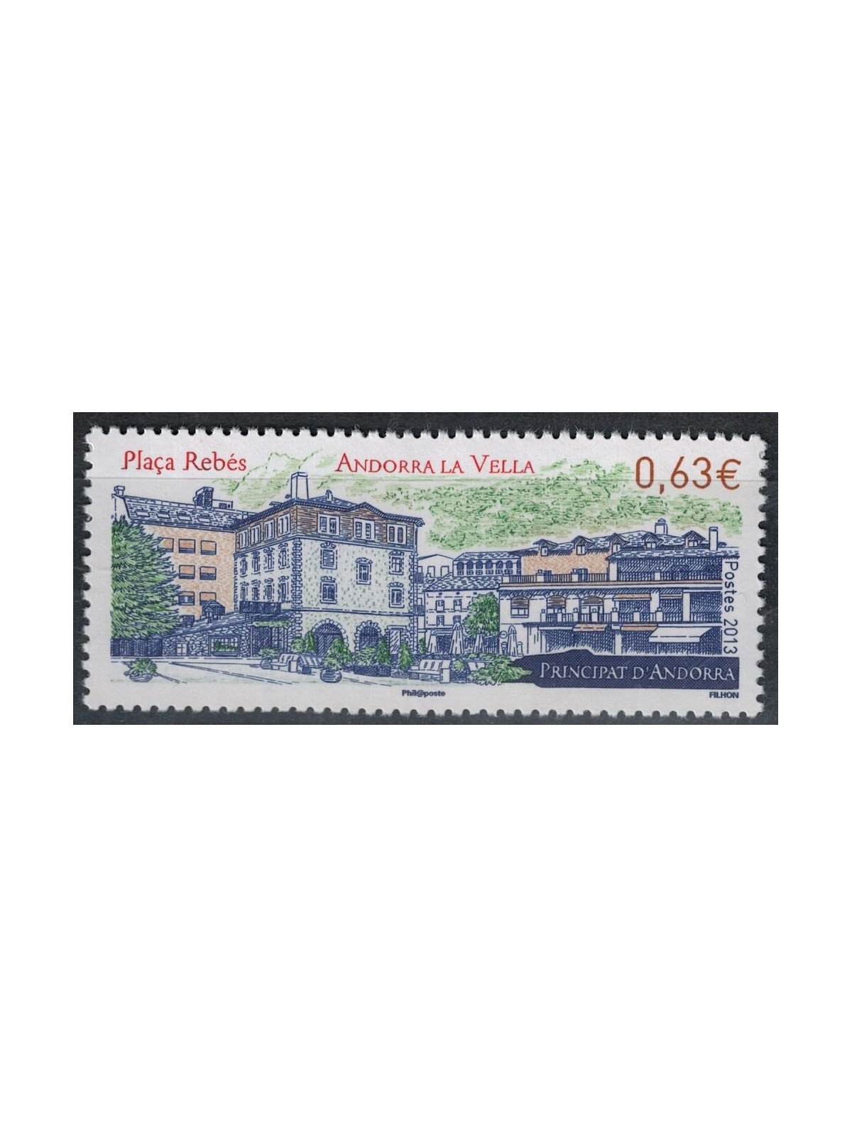 FRENCH ANDORRA 2013 Placa Rebés, Andorra La Vella 1v MNH**