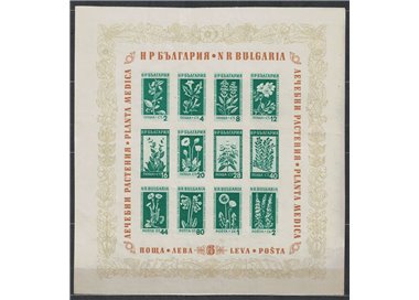 BULGARIA 1953 Flowers and medicinal plants 1 s/s MNH**