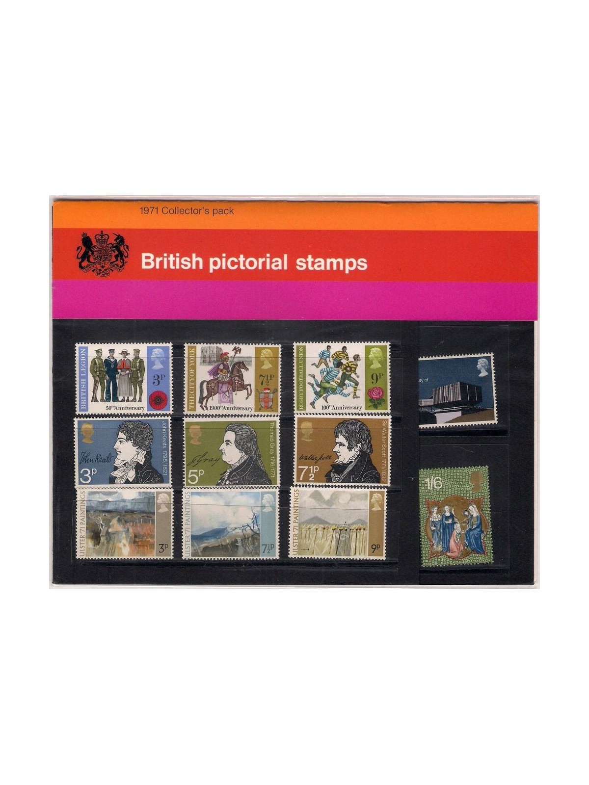 GREAT BRITAIN 1971 Complete Year, Collector pack 19v MNH**