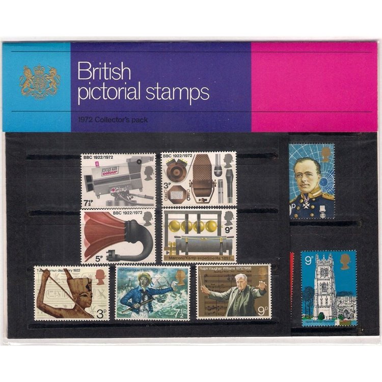 GREAT BRITAIN 1972 Complete Year, Collector pack 21v MNH**