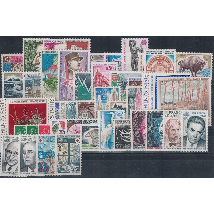 FRANCE 1974 Complete Vintage 47v MNH**