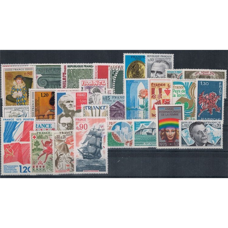 FRANCE 1975 Complete Year 29v + 1 s/s MNH**