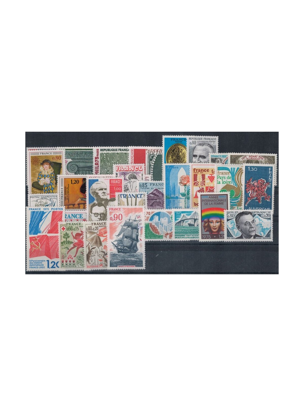 FRANCE 1975 Complete Year 29v + 1 s/s MNH**