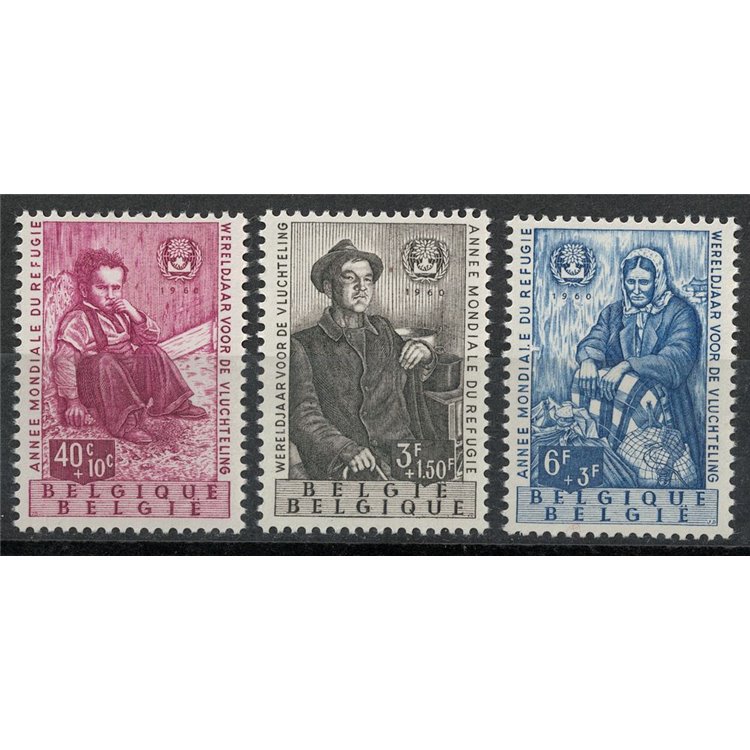 BELGIUM 1960 Year of the Refugee 3v MNH**