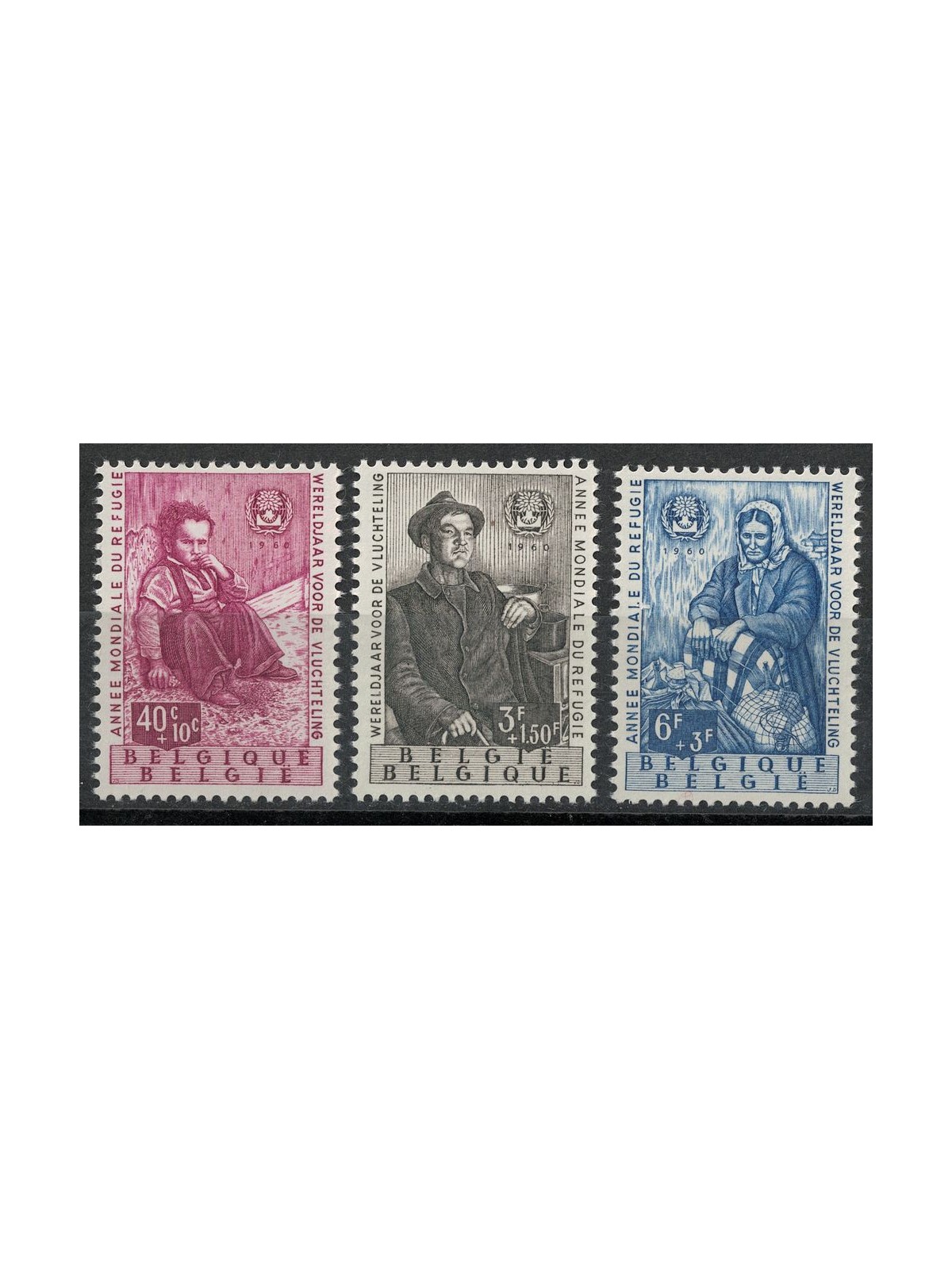 BELGIUM 1960 Year of the Refugee 3v MNH**