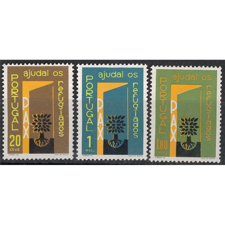 PORTOGALLO 1960 Anno del rifugiato 3v MNH**