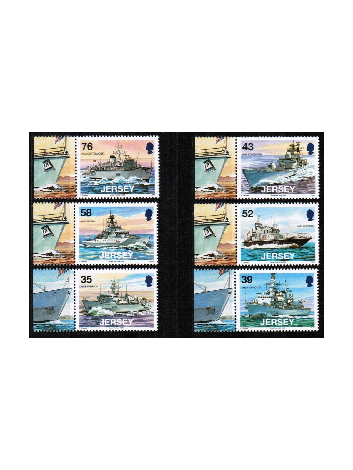 JERSEY 2008 Navi 6v MNH**