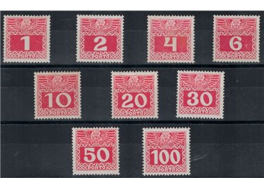 AUSTRIA 1908 Tax mark, glossy coated paper 9v MH*