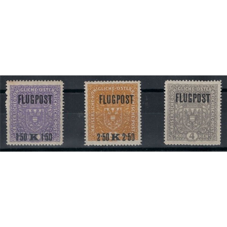 AUSTRIA 1918 Posta aerea, Flugpost 3v MNH**