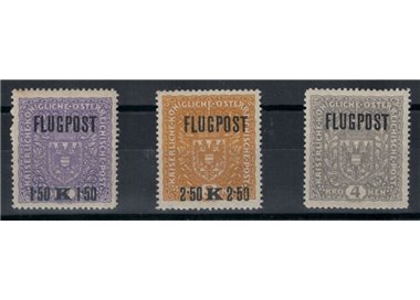 AUSTRIA 1918 Airmail, Flugpost 3v MNH**