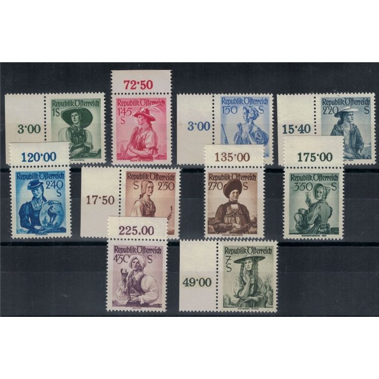 AUSTRIA 1951-52 Costumi regionali 10v MNH**