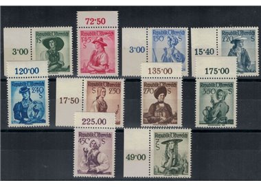 AUSTRIA 1951-52 Costumi regionali 10v MNH**