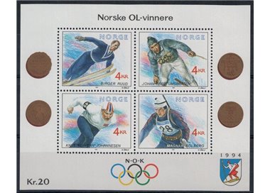 NORVEGIA 1991 Giochi olimpici Lillehammer 1 BF MNH**