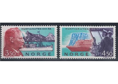 NORWAY 1993 Centenary of the Hurtigruten Cruise 2v MNH**