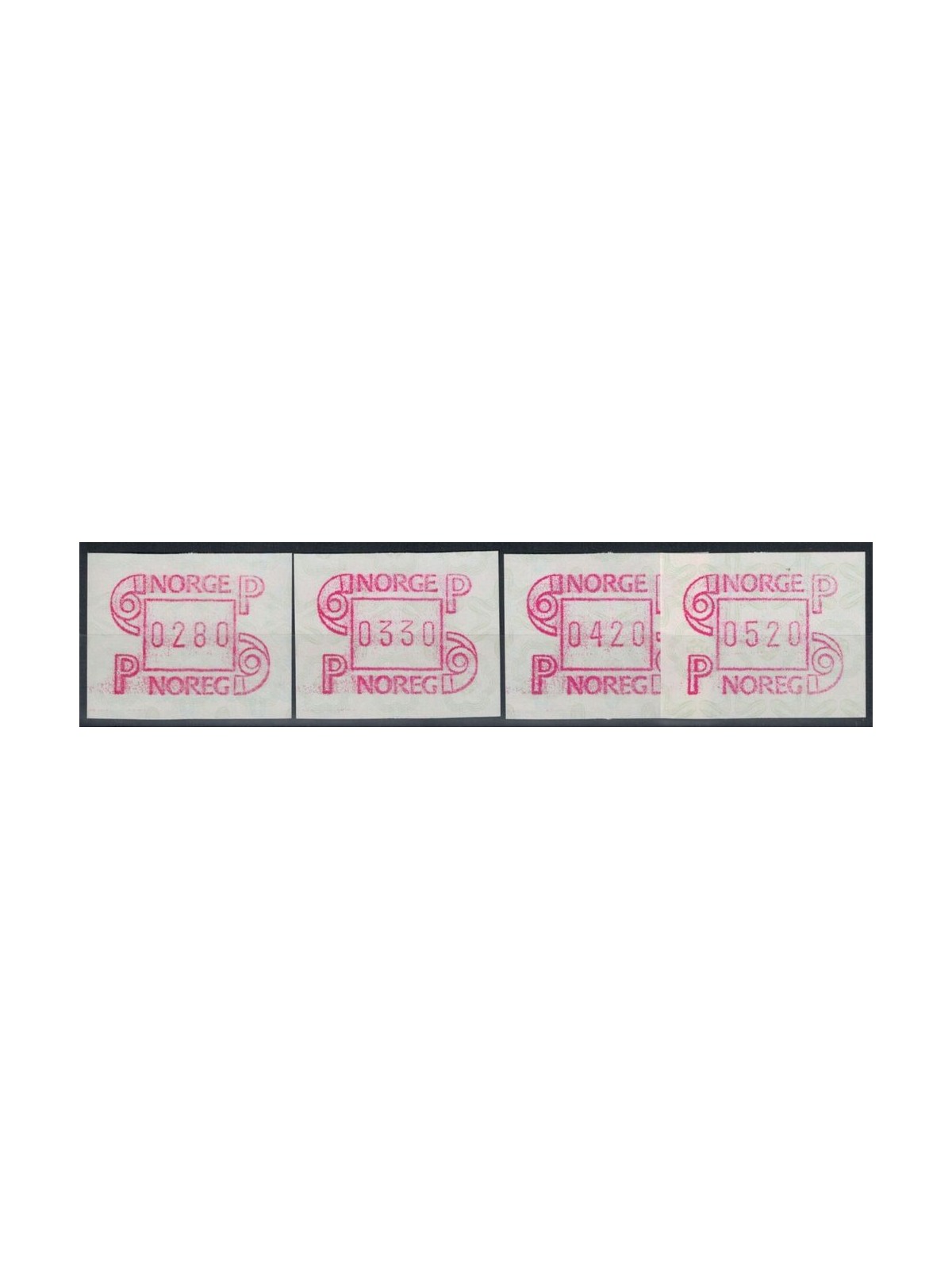 NORVEGIA 1992 Frama, automatici 4v MNH**