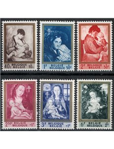 BELGIUM 1961 Pro antituberculosis work, pictures 6v MNH**