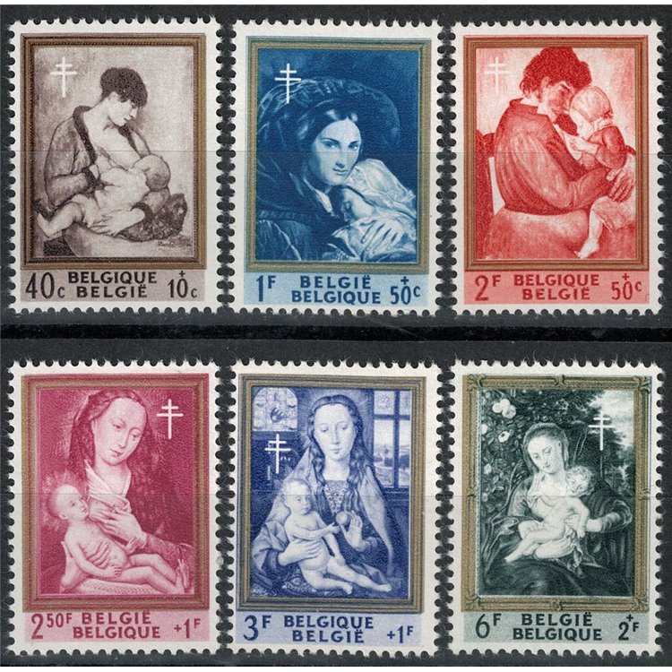 BELGIO 1961 Pro opera antitubercolare, quadri 6v MNH**