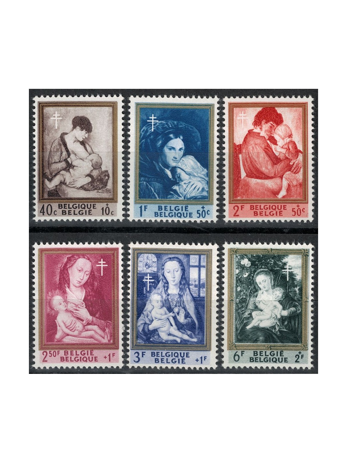 BELGIO 1961 Pro opera antitubercolare, quadri 6v MNH**