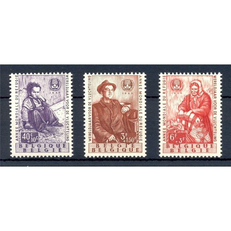 BELGIO 1960 Anno del rifugiato (colori cambiati) 3v MNH**
