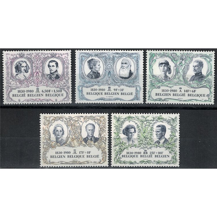 BELGIUM 1980 Anniversary of Independence 5v MNH**