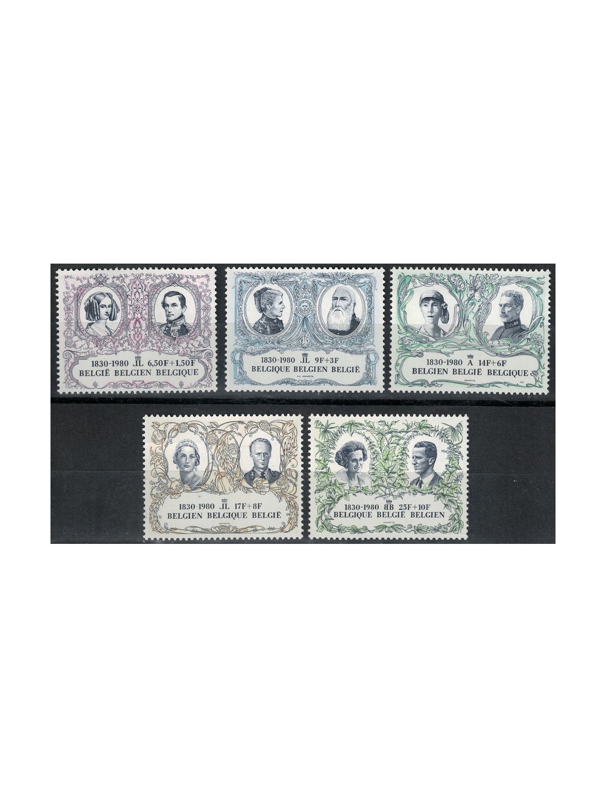 BELGIUM 1980 Anniversary of Independence 5v MNH**