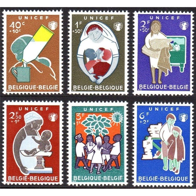 BELGIUM 1960 Unicef 6v MNH**