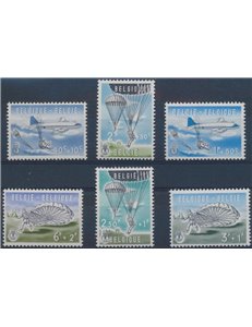 BELGIO 1960 Paracadutismo 6v MNH**