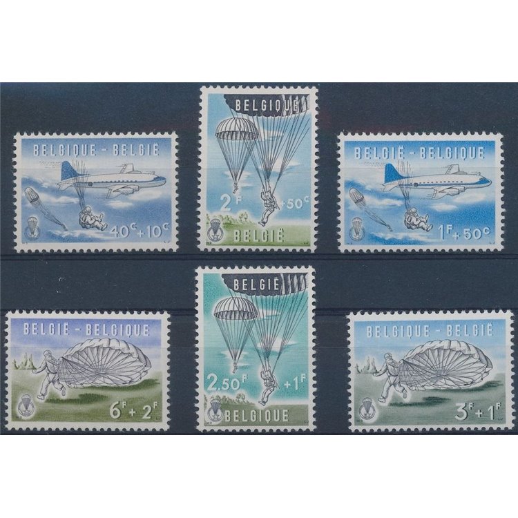 BELGIO 1960 Paracadutismo 6v MNH**