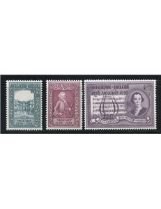 BELGIUM 1956 Mozart Bicentenary 3v MNH**