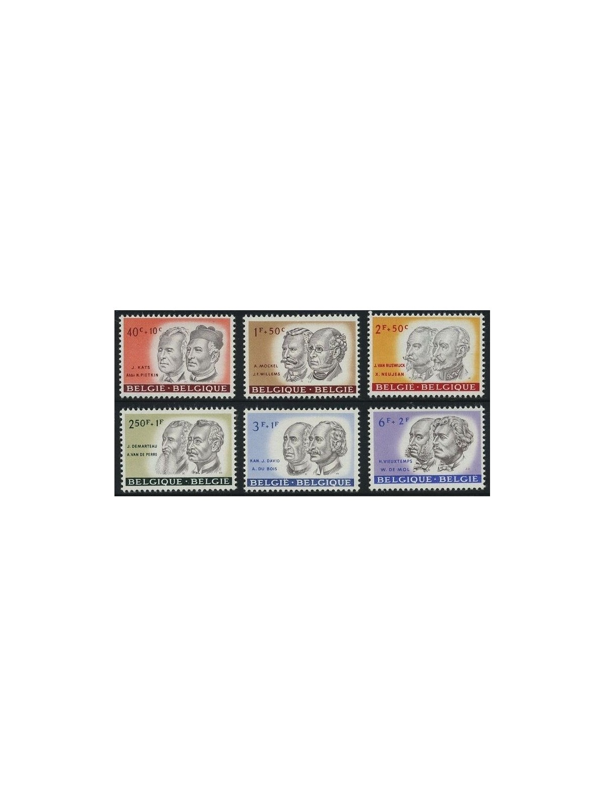 BELGIUM 1961 Cultural series, famous people 6v MNH**