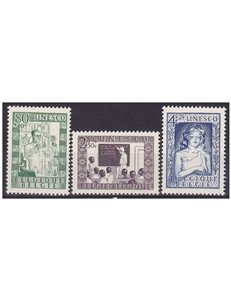 BELGIUM 1951 Unesco 3v MNH**