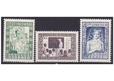 BELGIUM 1951 Unesco 3v MNH**