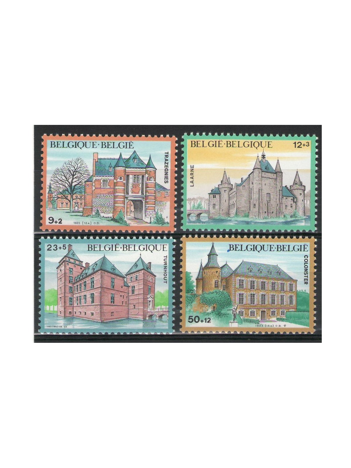 BELGIO 1985 Solidarietà, castelli 4v MNH**