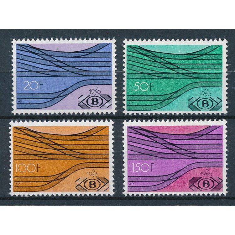 BELGIO 1976 Cinquantenario delle ferrovie 4v MNH**