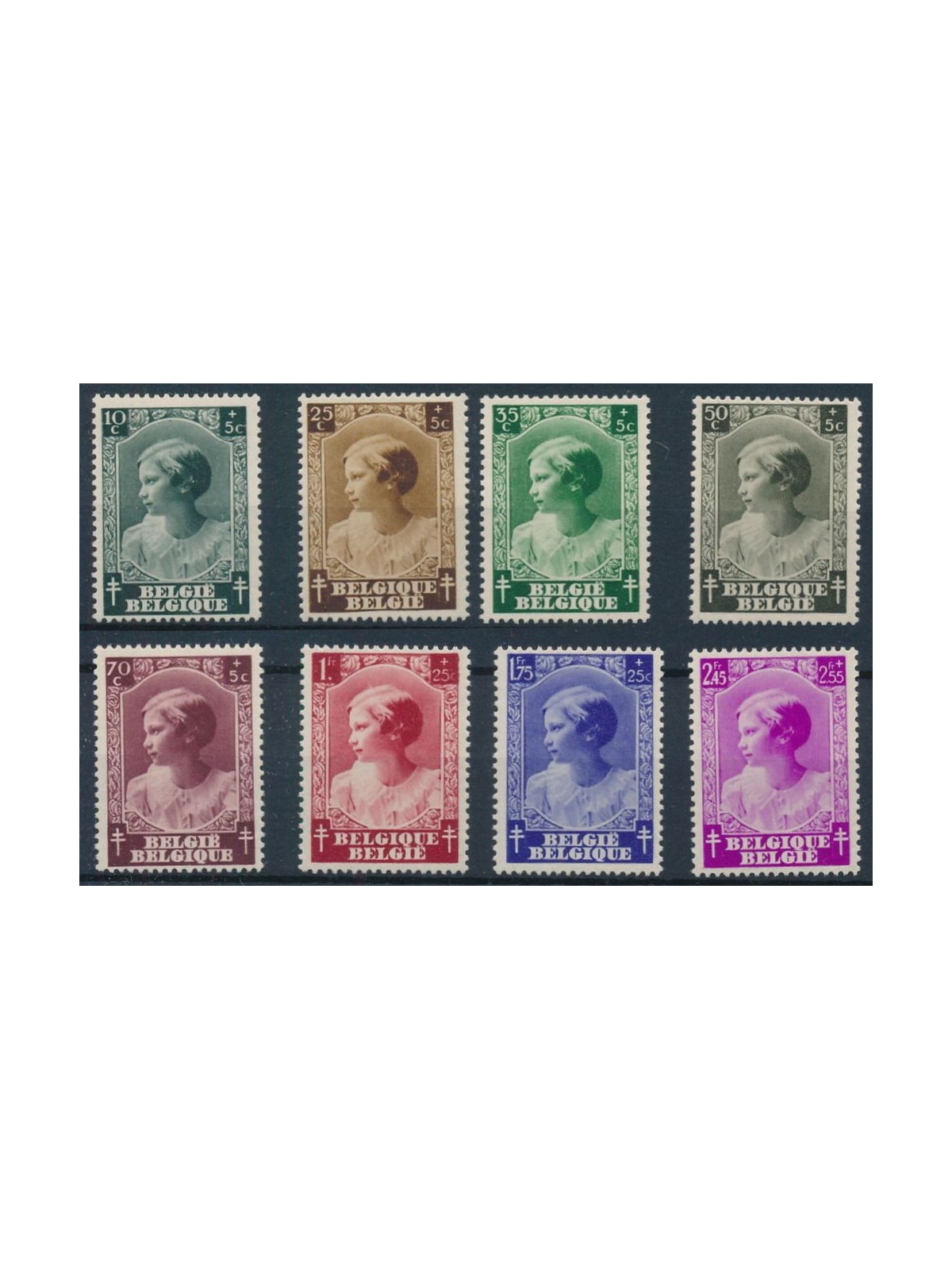BELGIO 1937 Pro opere antitubercolari 8v MNH**