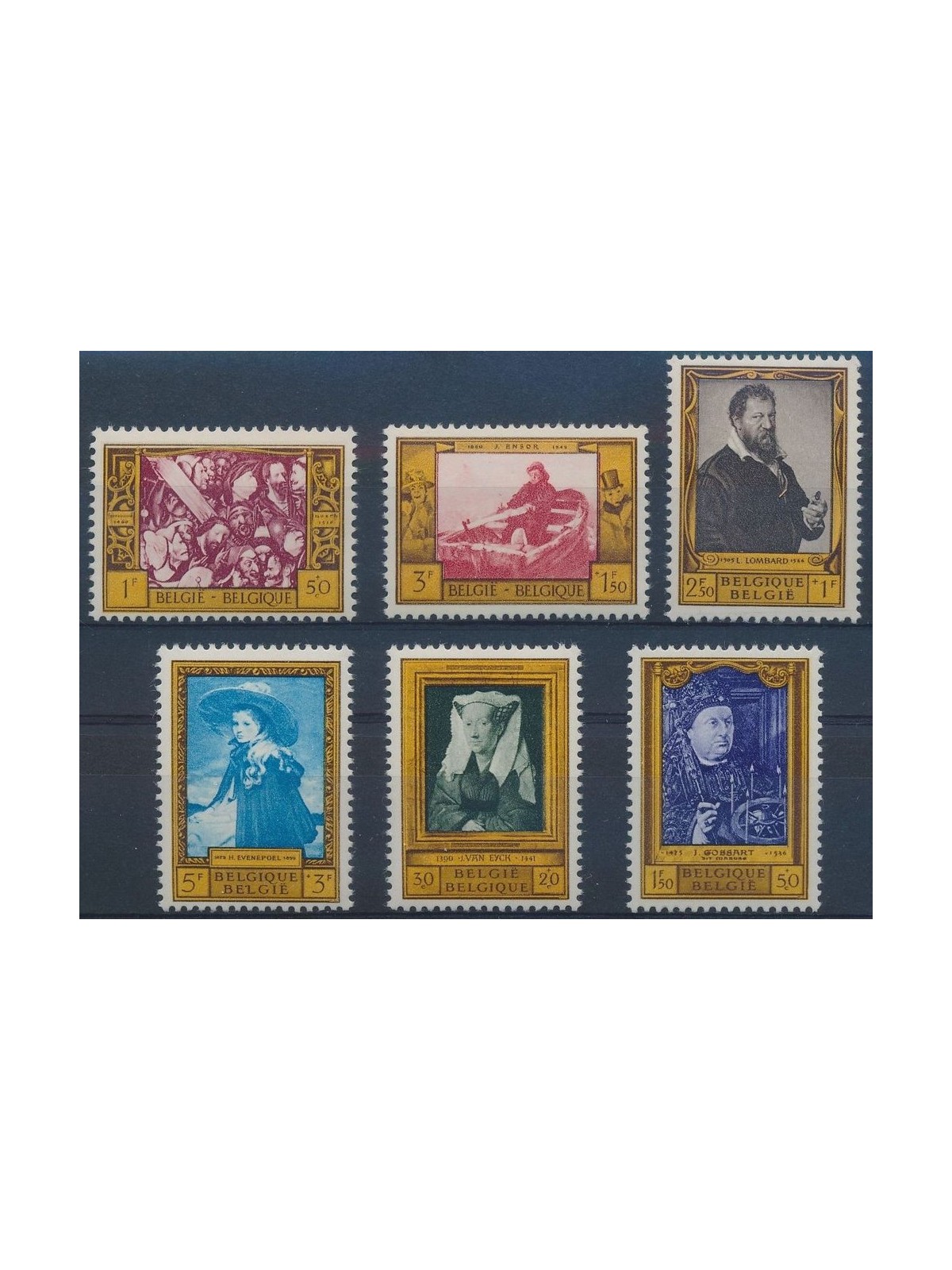 BELGIUM 1958 Cultural series, paintings 6v MNH**