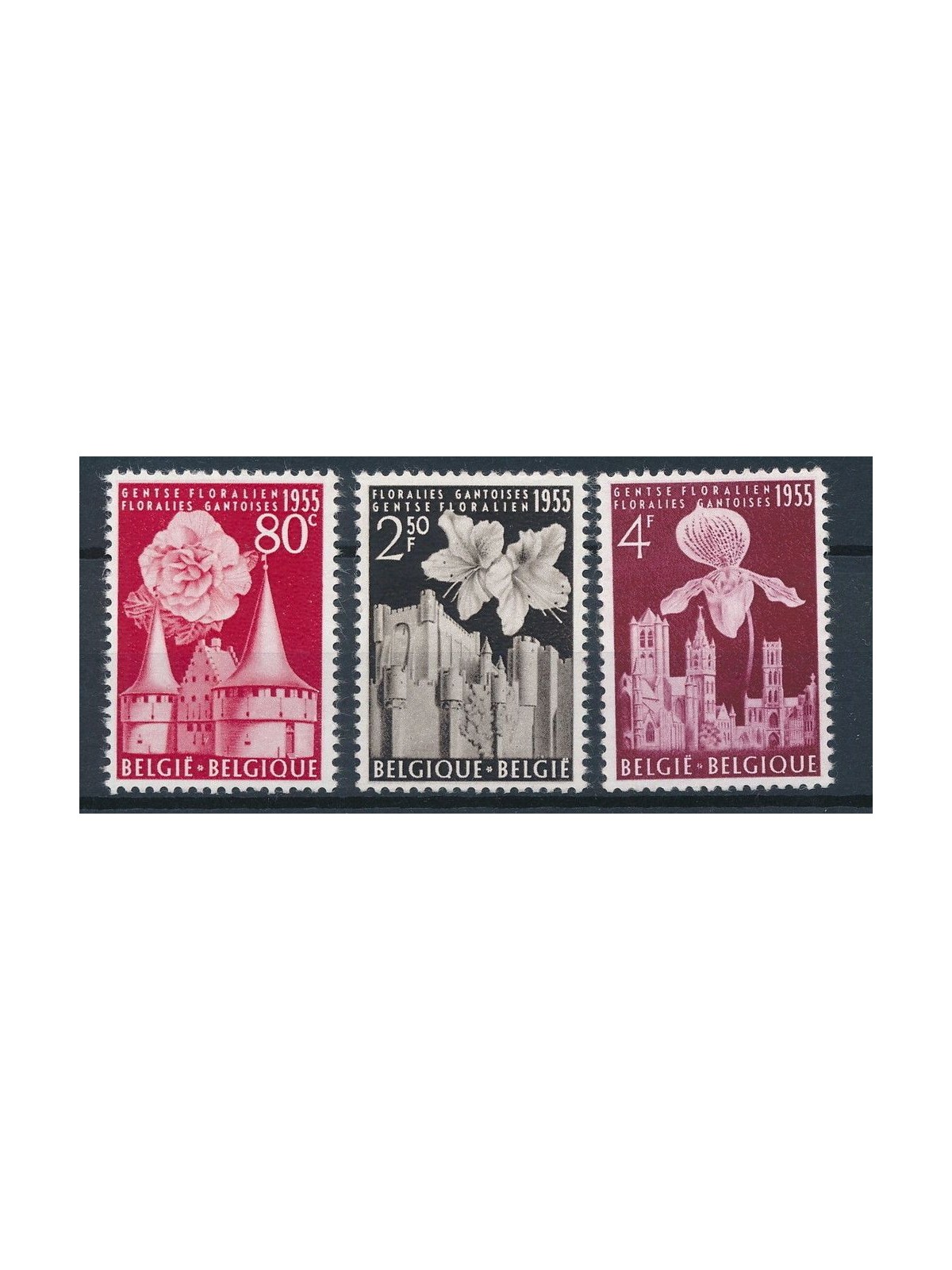 BELGIO 1955 Festa dei fiori a Gand 3v MNH**