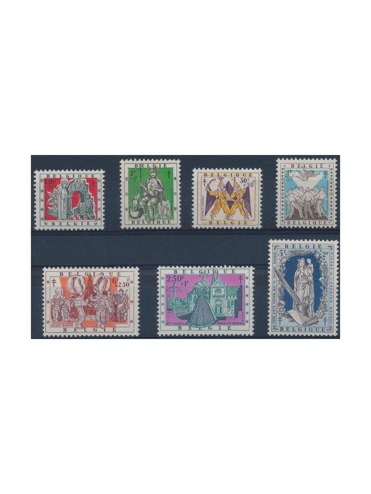 BELGIO 1957 Pro opera nazionale antitubercolare 7v MNH**