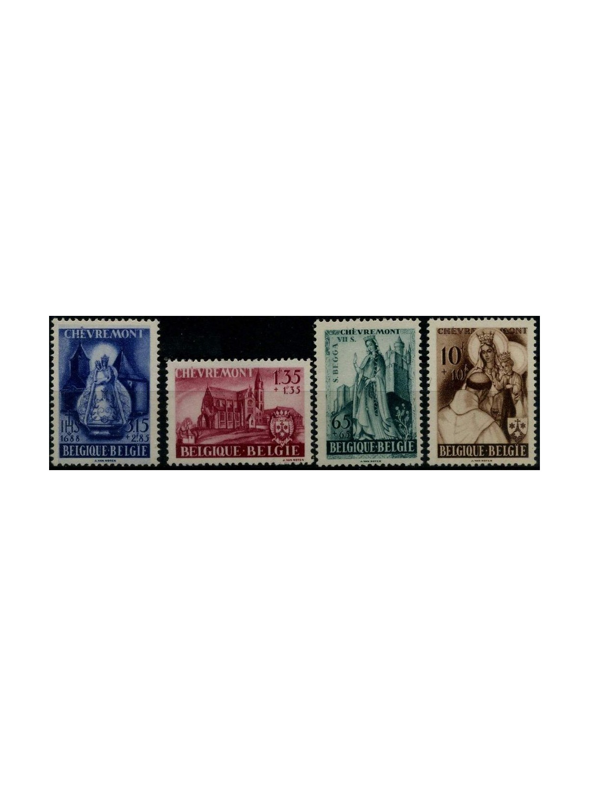 BELGIUM 1948 Pro Chèvremont Abbey 4v MH*