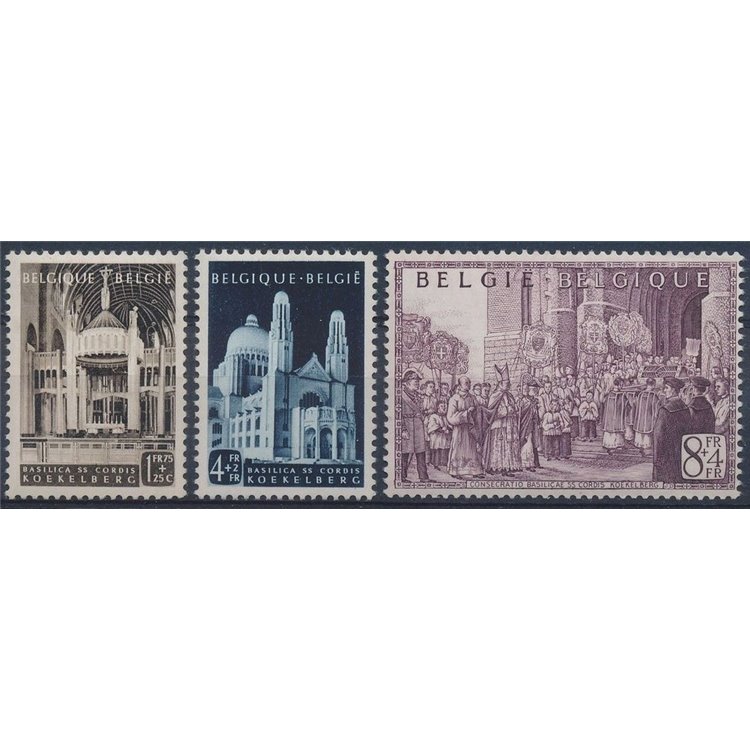BELGIUM 1952 Koekelberg Basilica 3v MNH**