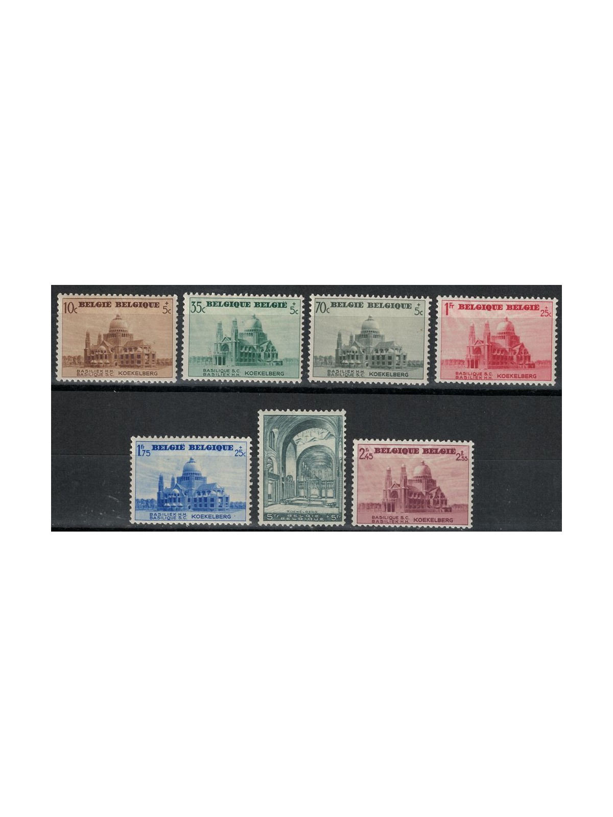 BELGIO 1938 Pro costruzione della Basilica di Koekelberg 7v MNH**